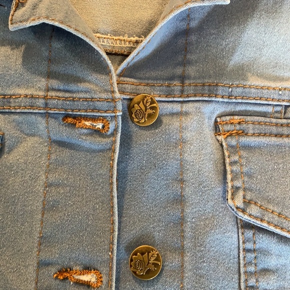 Mexican Denim Jacket embroidered, new without tags - Picture 3 of 4